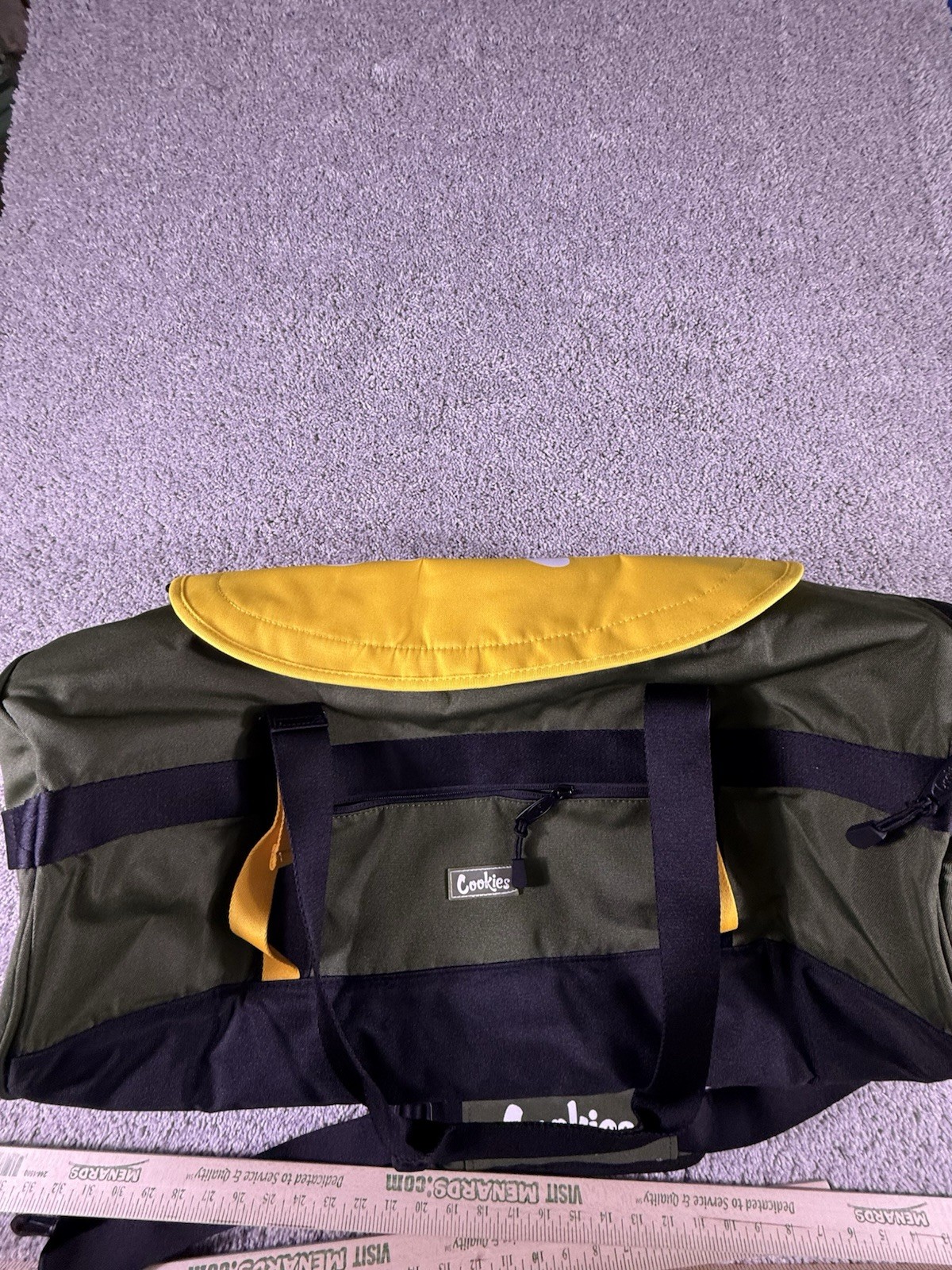 NWT Cookies Smell Proof XL Duffle Bag Green Yellow $150 MSRP
