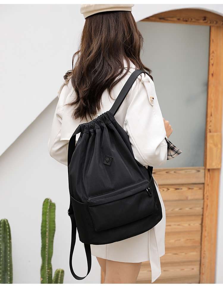 Drawstring Bag Sling Backpack Heavy Duty Gym School Day Waterproof Pouch Nylon