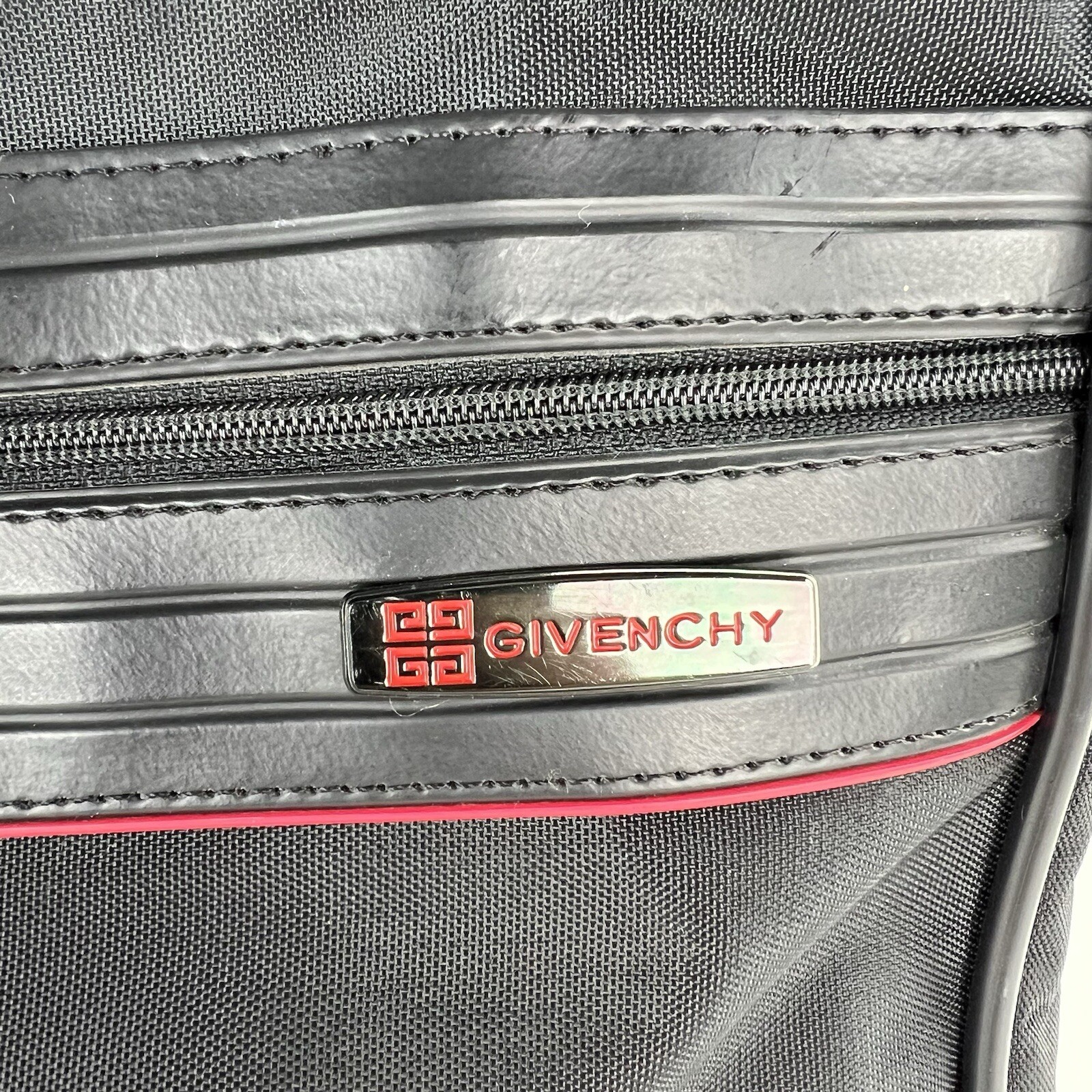 Givenchy Bag Overnight Weekender Duffel Travel Black/Red Rare Authentic