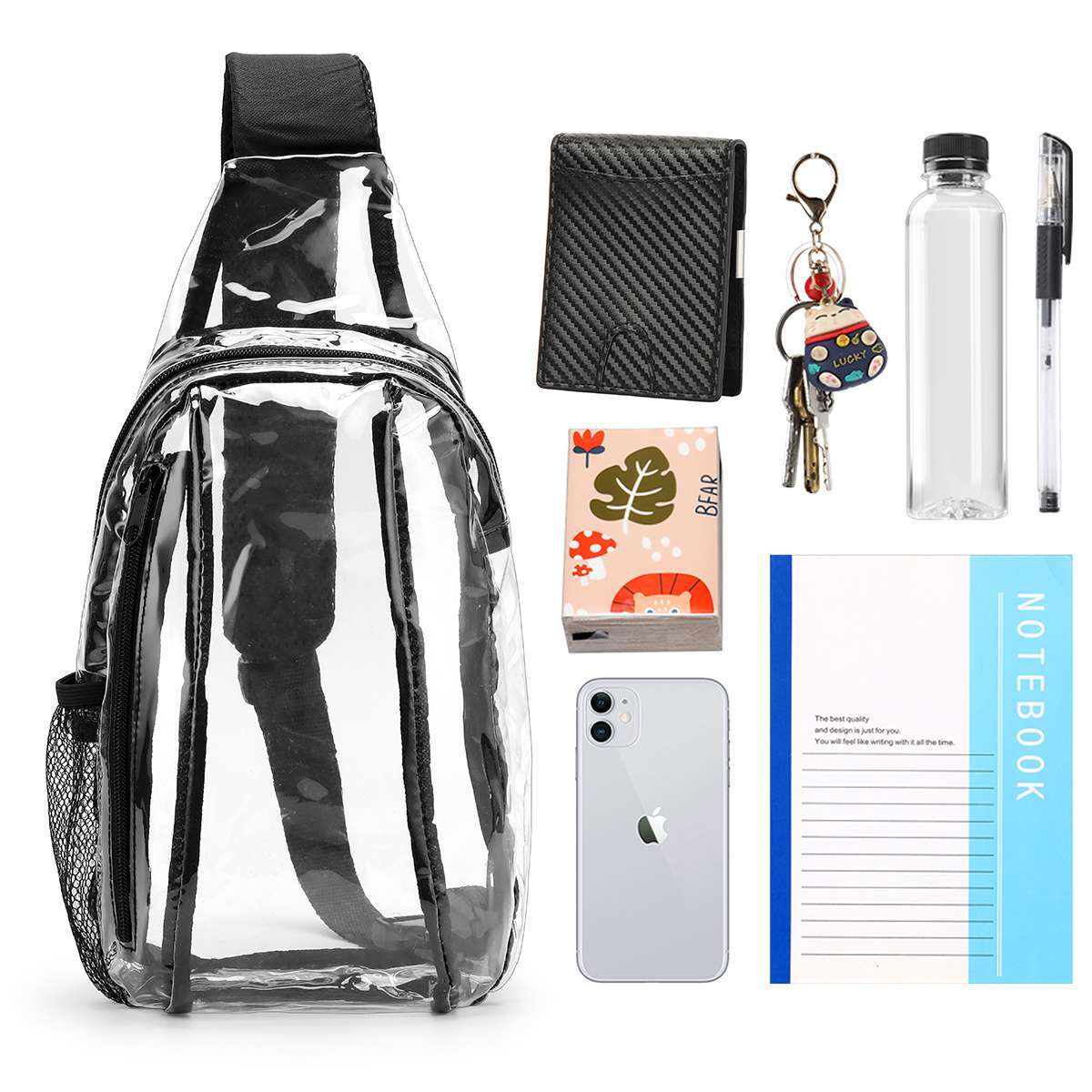 Clear Sling Shoulder Bag Stadium Approved Cute Fashion Crossbody Clear Backpack