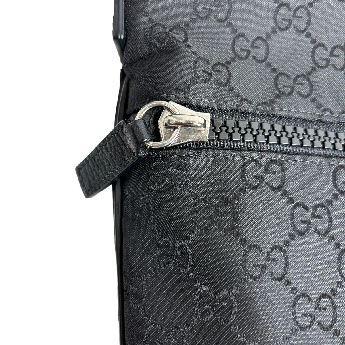Gucci Shoulder Bag Messenger GG Nylon Black 509639 Unisex Crossbody