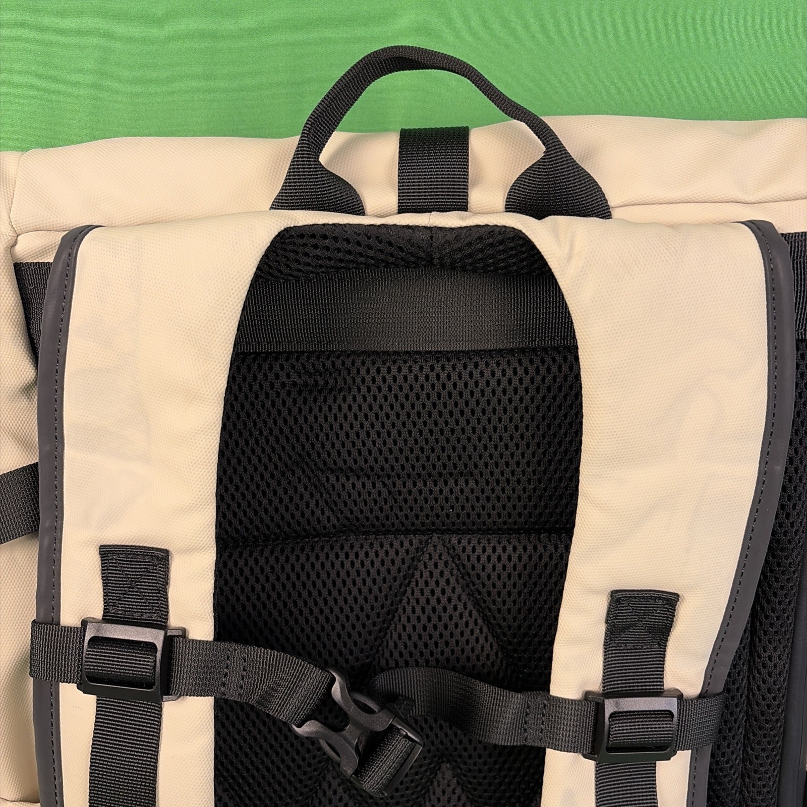 Stubble & Co Roll Top Backpack Sand Laptop Bag Pockets 20L NWT Stained See pic