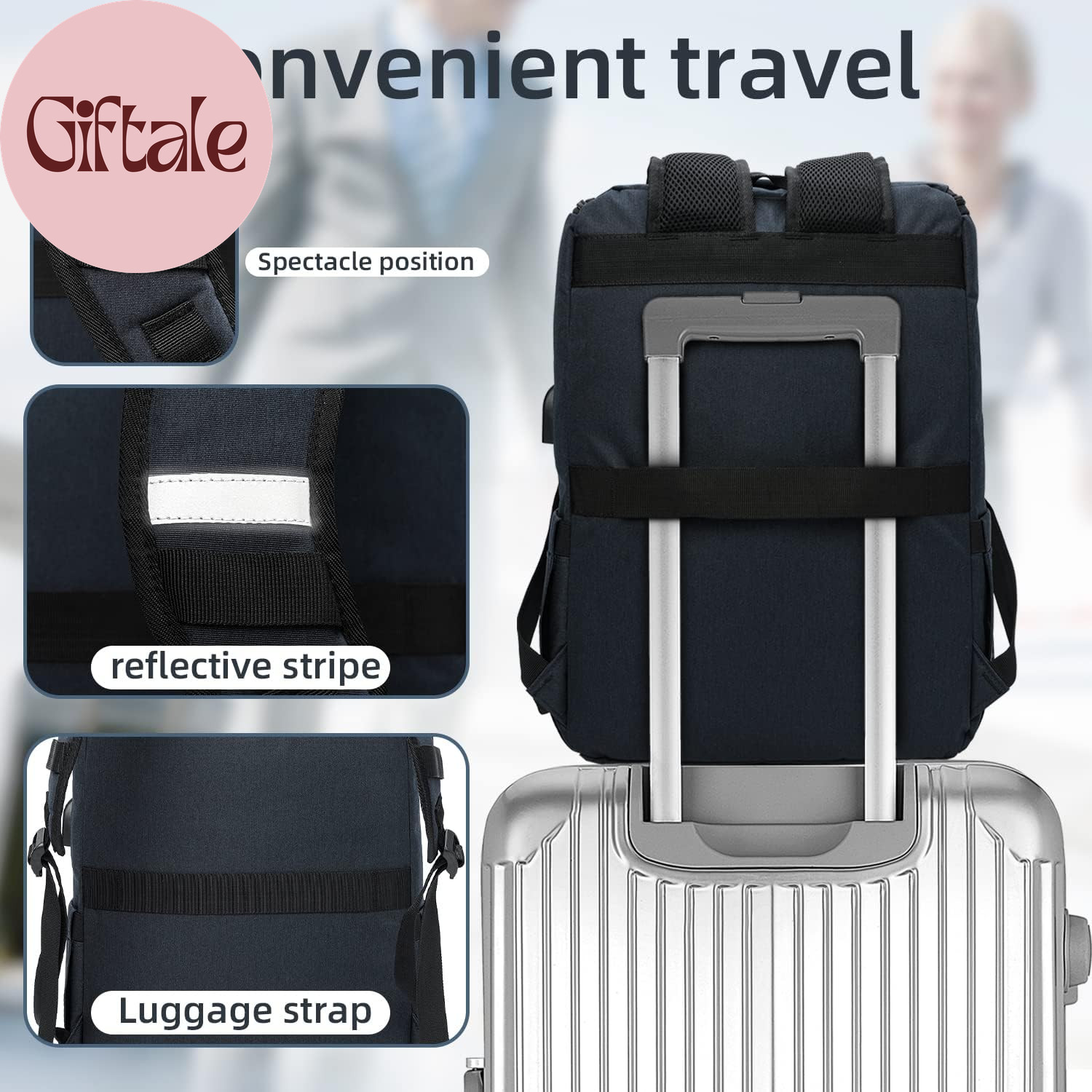 Vintage Backpack Travel Laptop Backpack with Usb Charging Port for Women & Men C