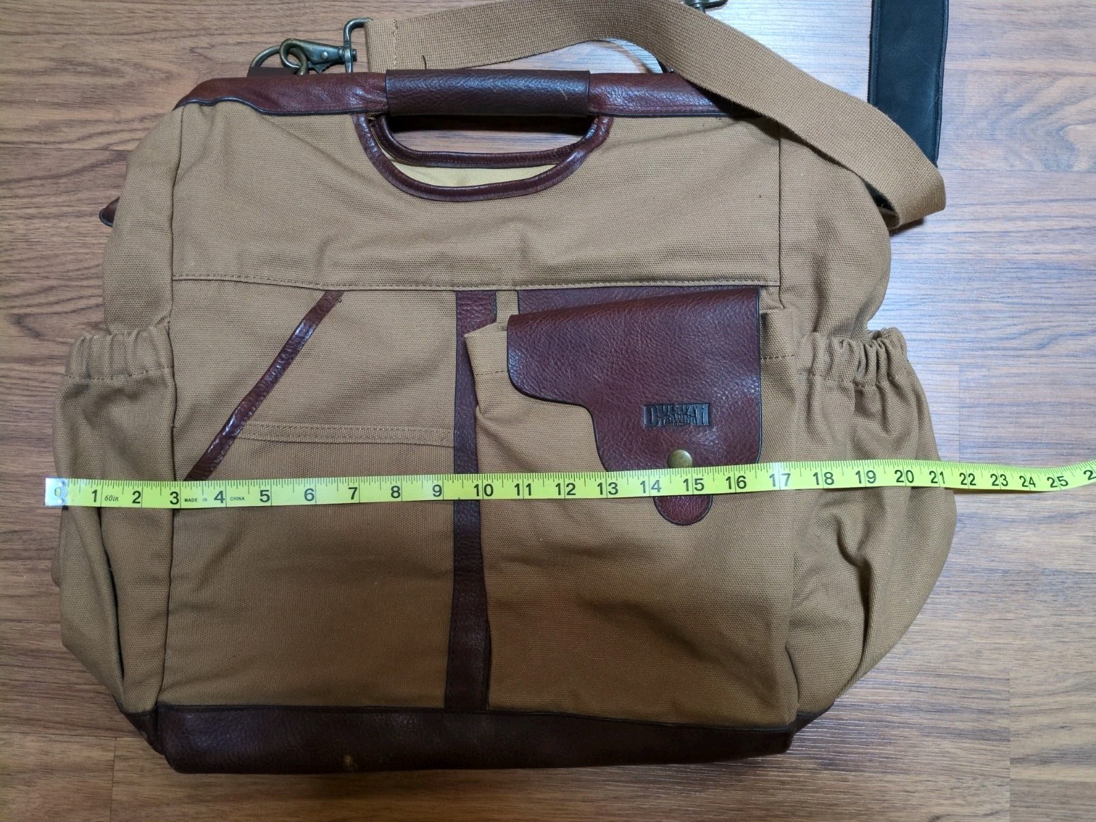 Vintage Large Duluth Trading Postmaster Tote Bag Canvas Leather w Shoulder Strap