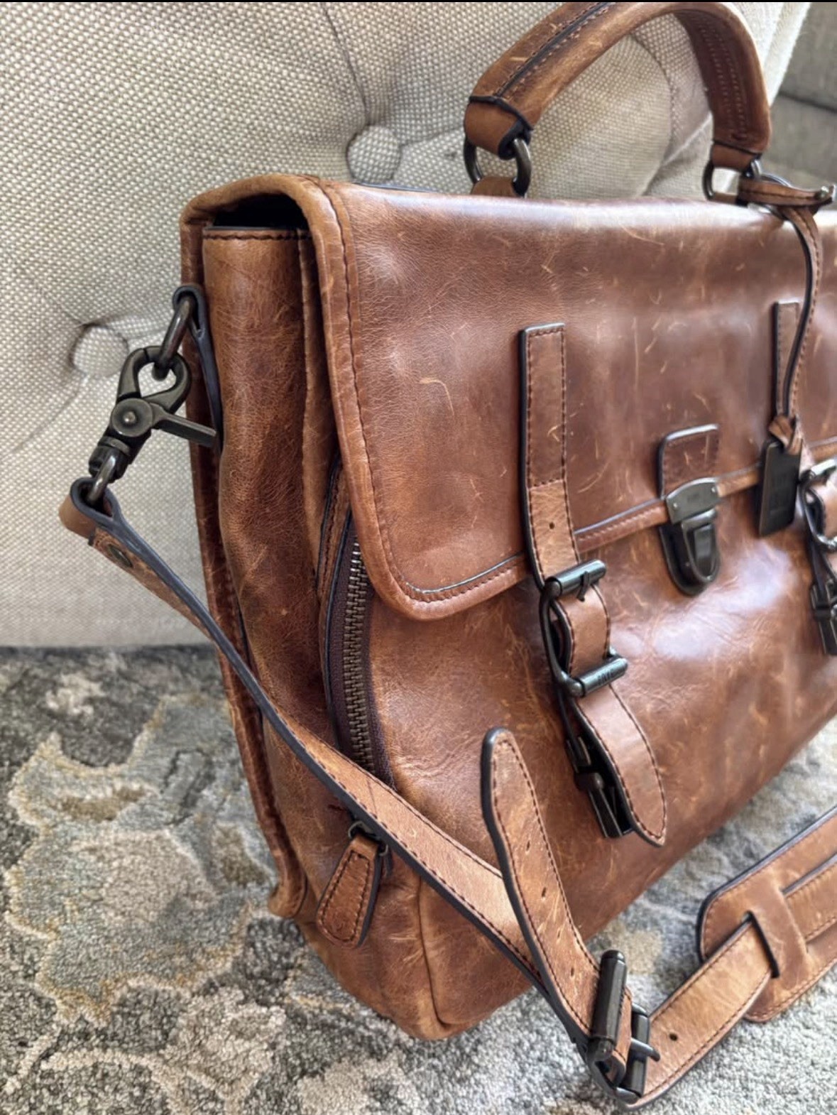 FRYE Logan Buckle Briefcase Messenger Bag-NWT MSRP $528