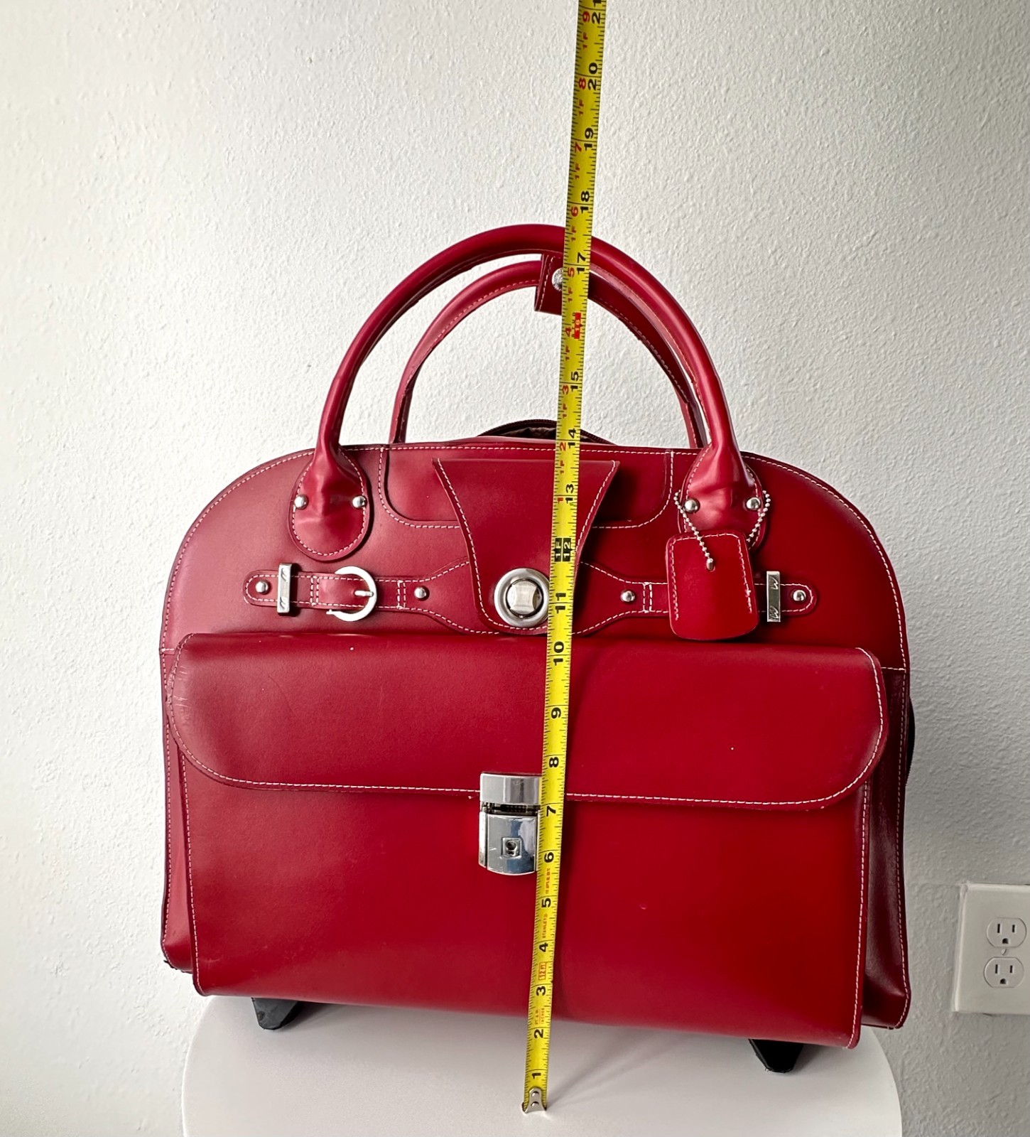 McKlein Edgebrook 15 in. Rolling Laptop Briefcase Red