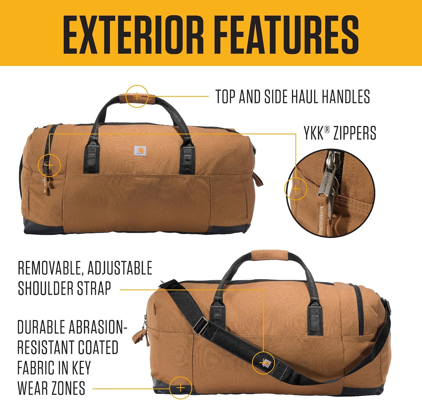 Carhartt Classic Duffels, Heavy-Duty Bag for Jobsite, Gym, & Travel, 120L, Ca…
