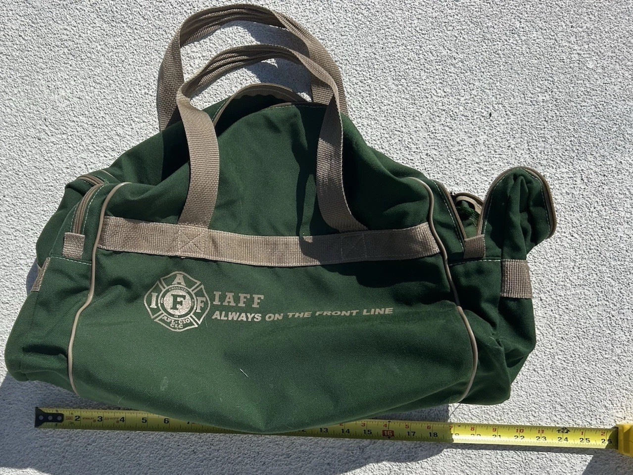 Union Made Green 20″ Duffle Bag Made in USA High Quality Ambassadors For Life