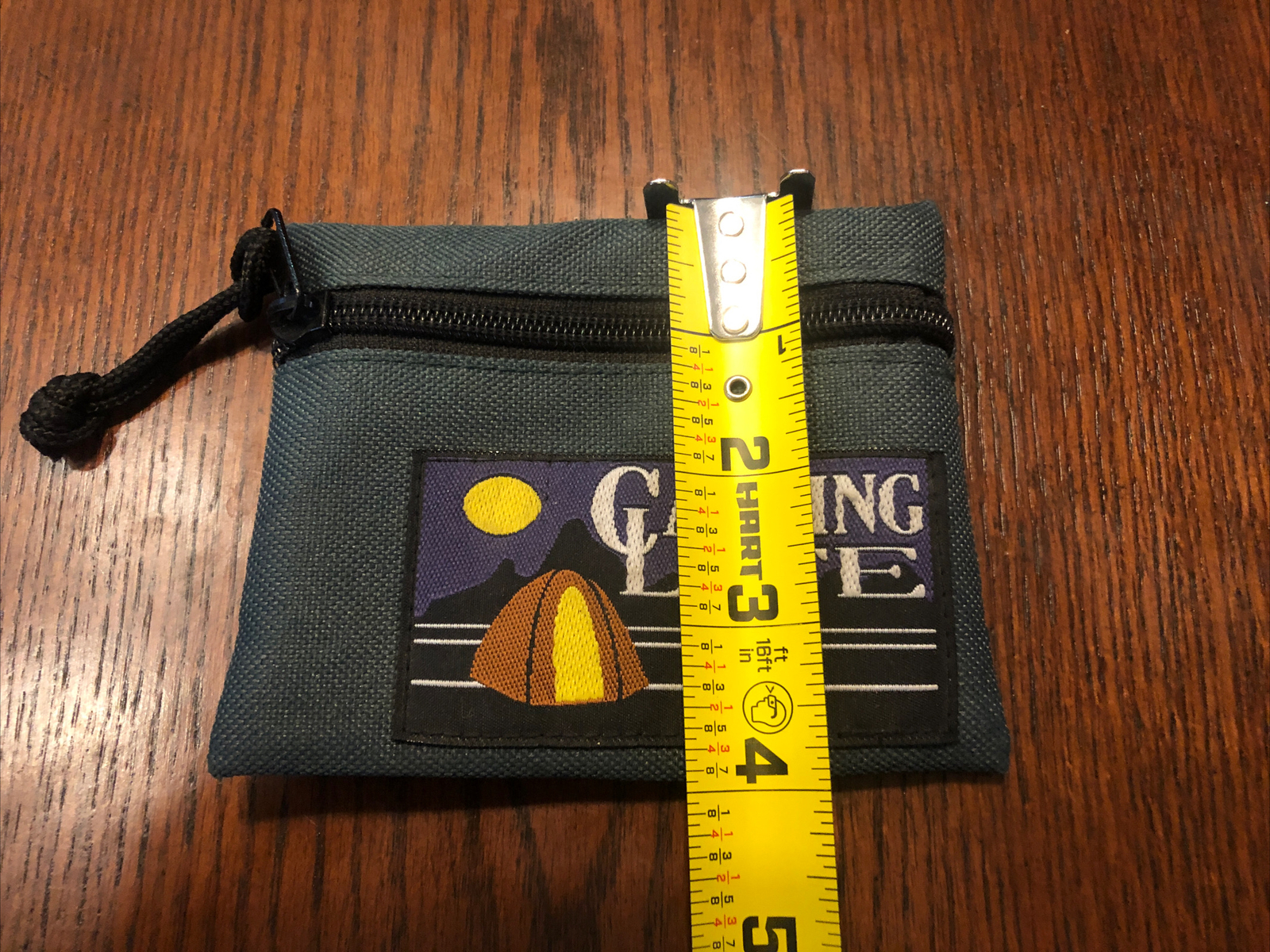 VTG “Camping Life” Small Green Travel Pouch Bag Camping Pouch Polyester (A4)