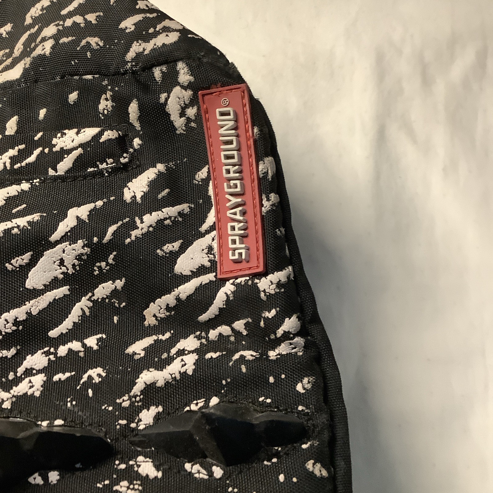 Sprayground Black White 3D Shark Fin Backpack Limitated Edition RARE