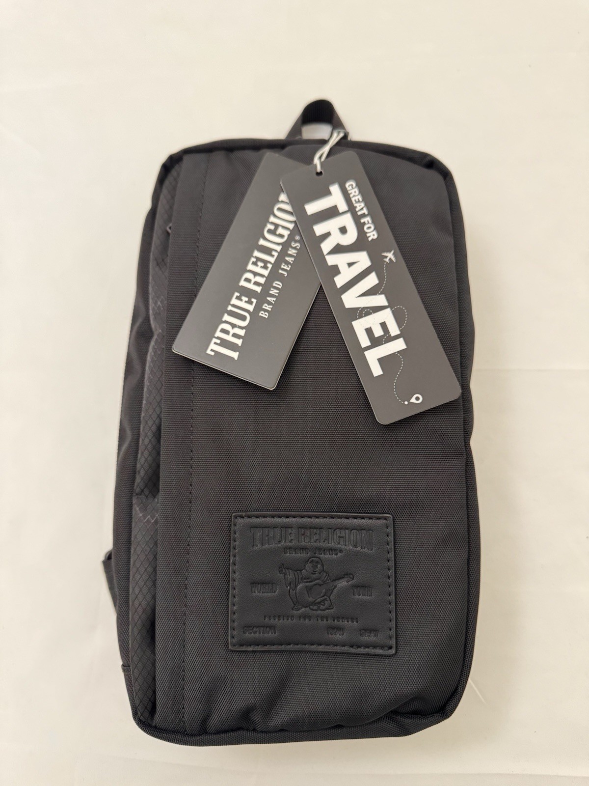 True Religion Porter 2.0 Mens Crossbody Sling Bag Travel Black Fanny Pack NWT