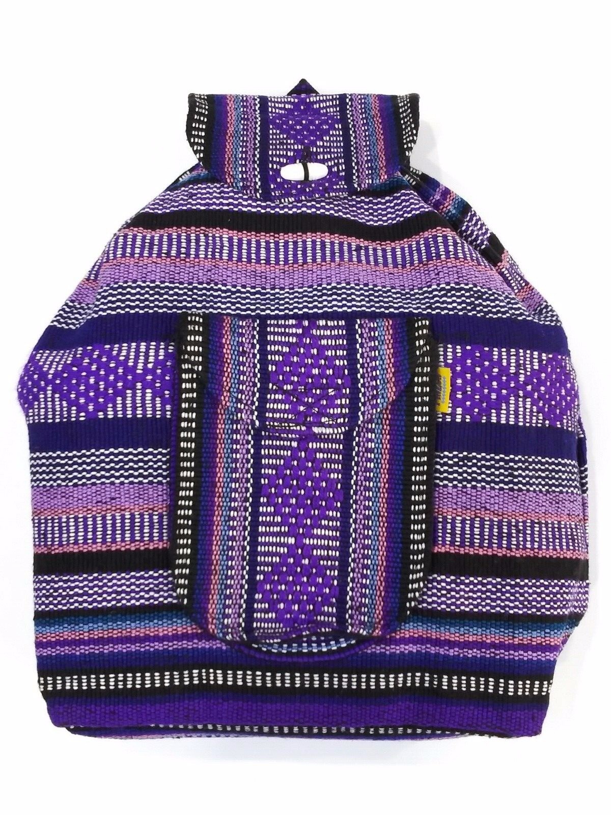 Authentic RASTA Bag Beach Hippie Baja Ethnic Backpack Made in Mexico 27