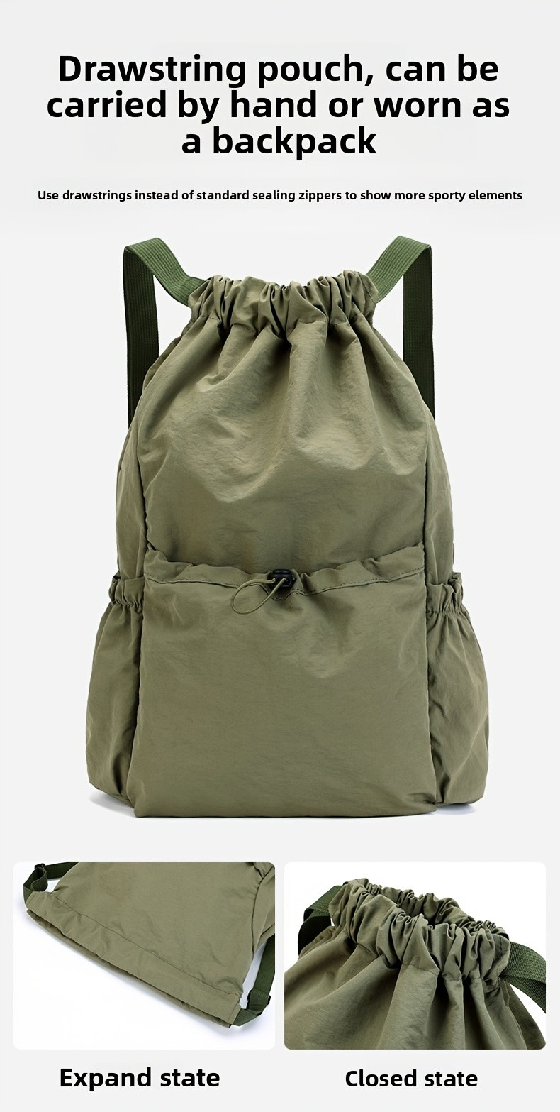Lightweight Drawstring Backpack Waterproof Sports Gym Bag Outdoor Activities