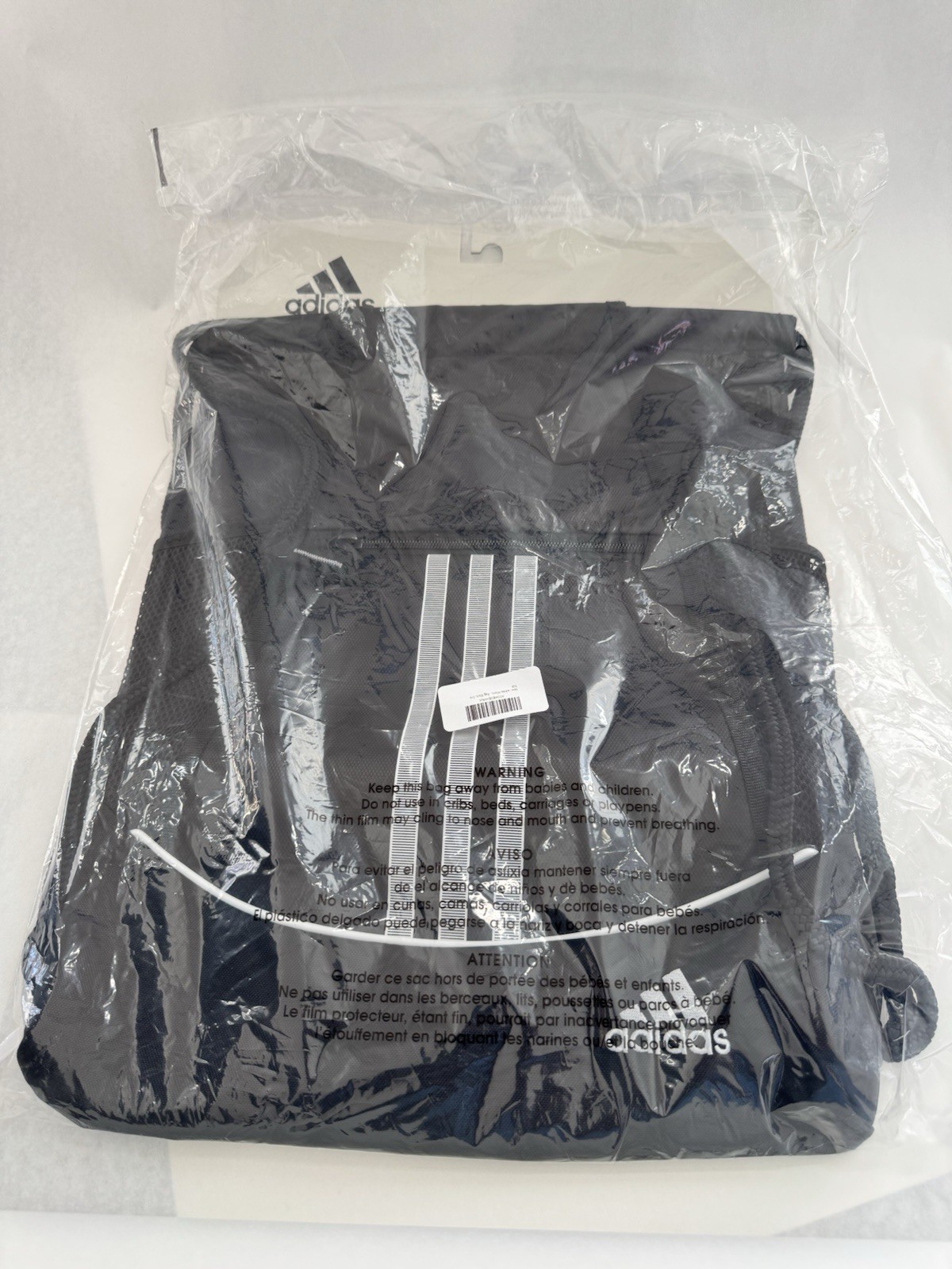Adidas Alliance II Sackpack Black Drawstring Gym Bag Lightweight Travel