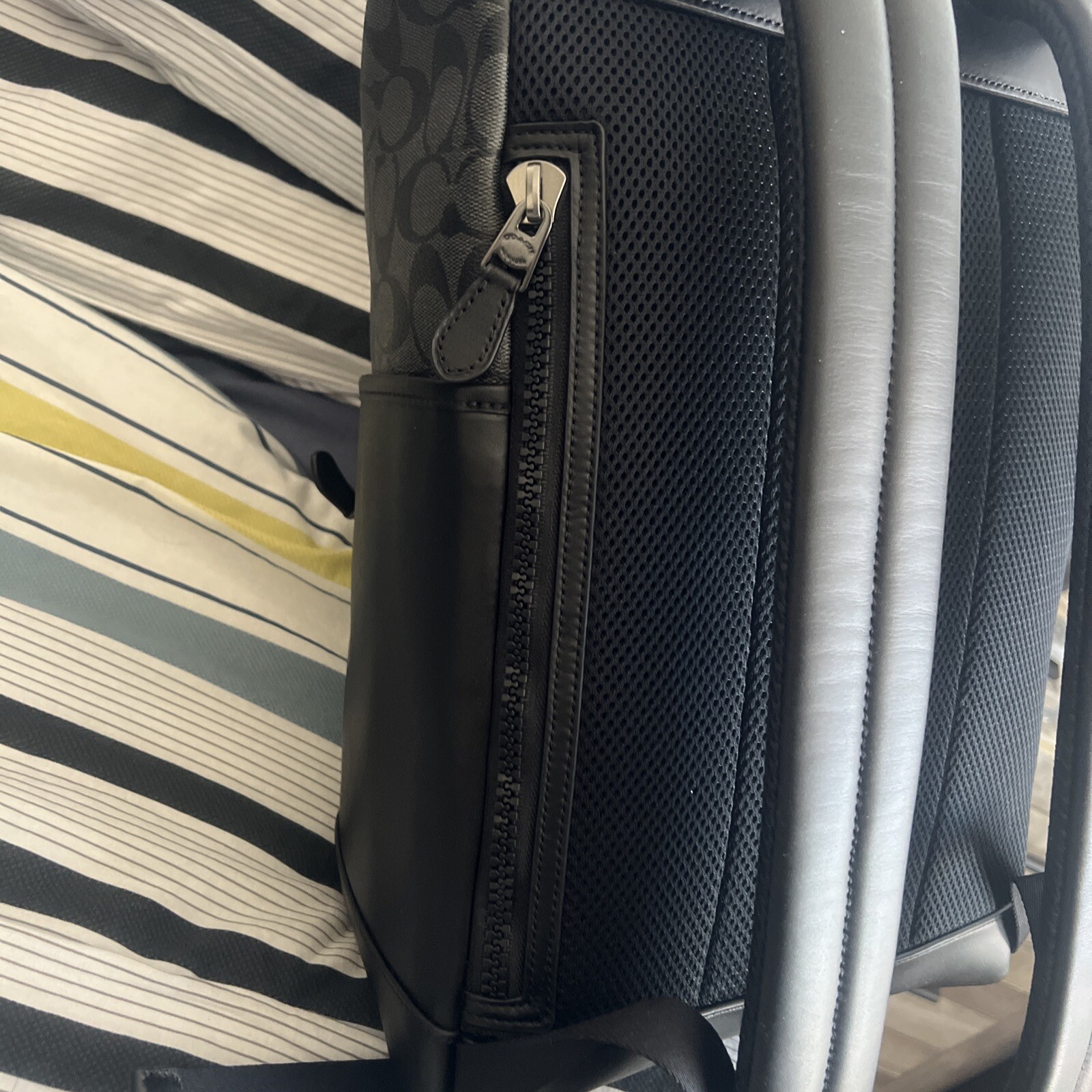 Coach Track Backpack In Color Charcoal/ Black Signature Canvas C2712