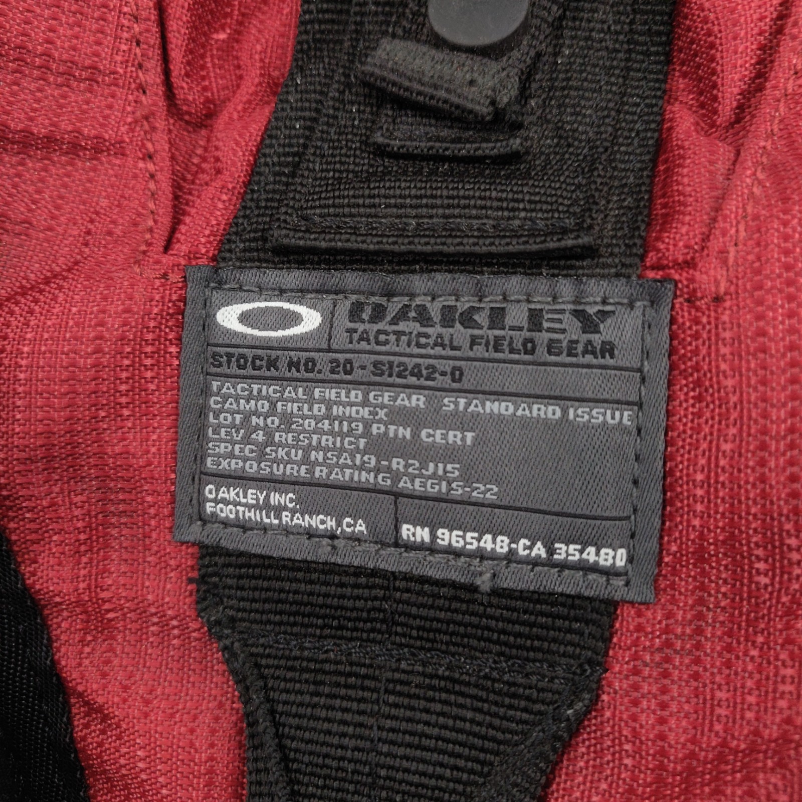 Vintage Oakley Tactical Field Gear Backpack Surf Pack Red