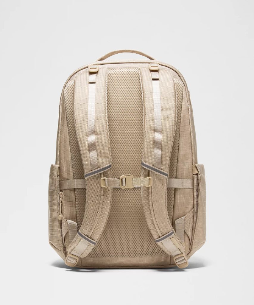Lululemon 26L Cruiser Backpack Laptop Travel Bag Tan Beige Padded Straps