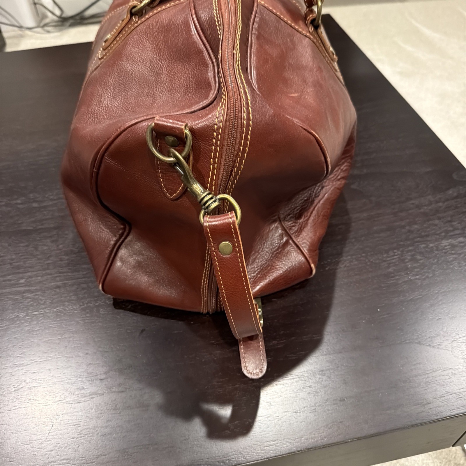 Cenzo Italian Calf-Skin Leather Cenzo Italian Holdall Leather Duffle Bag