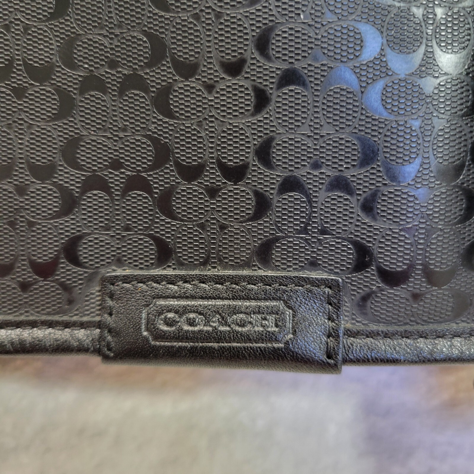 Coach Heritage Signature Black Unisex Messenger Bag F70809 Hangtag PVC Leather