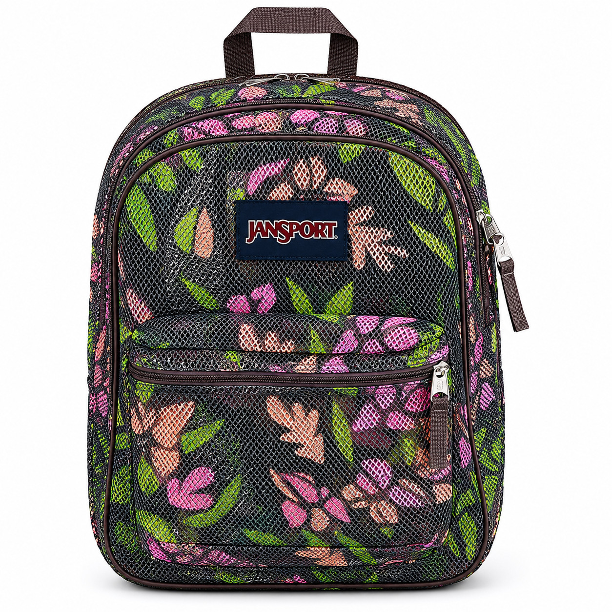 JanSport Mesh Pack Backpack Stained Glass Floral See Through Beach Gym Travel