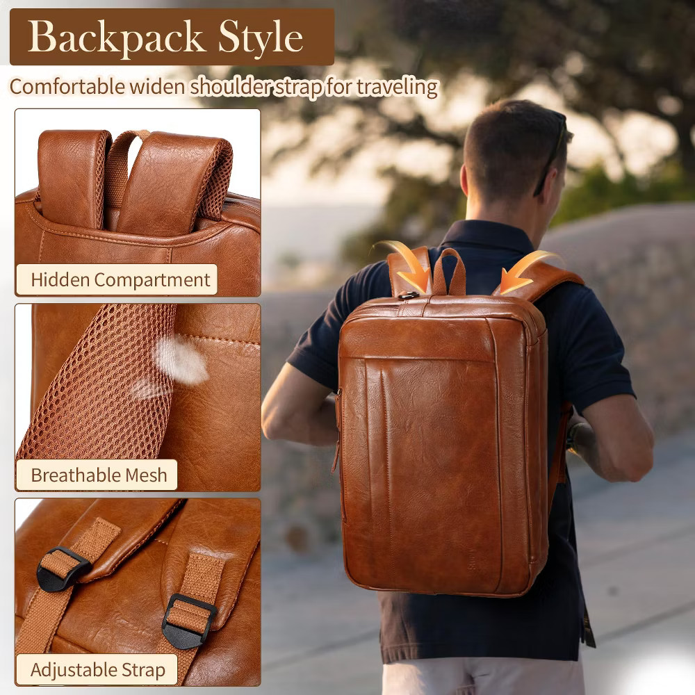 Faux Leather Messenger Bag for Men | 17 Inch Leather Mens Laptop