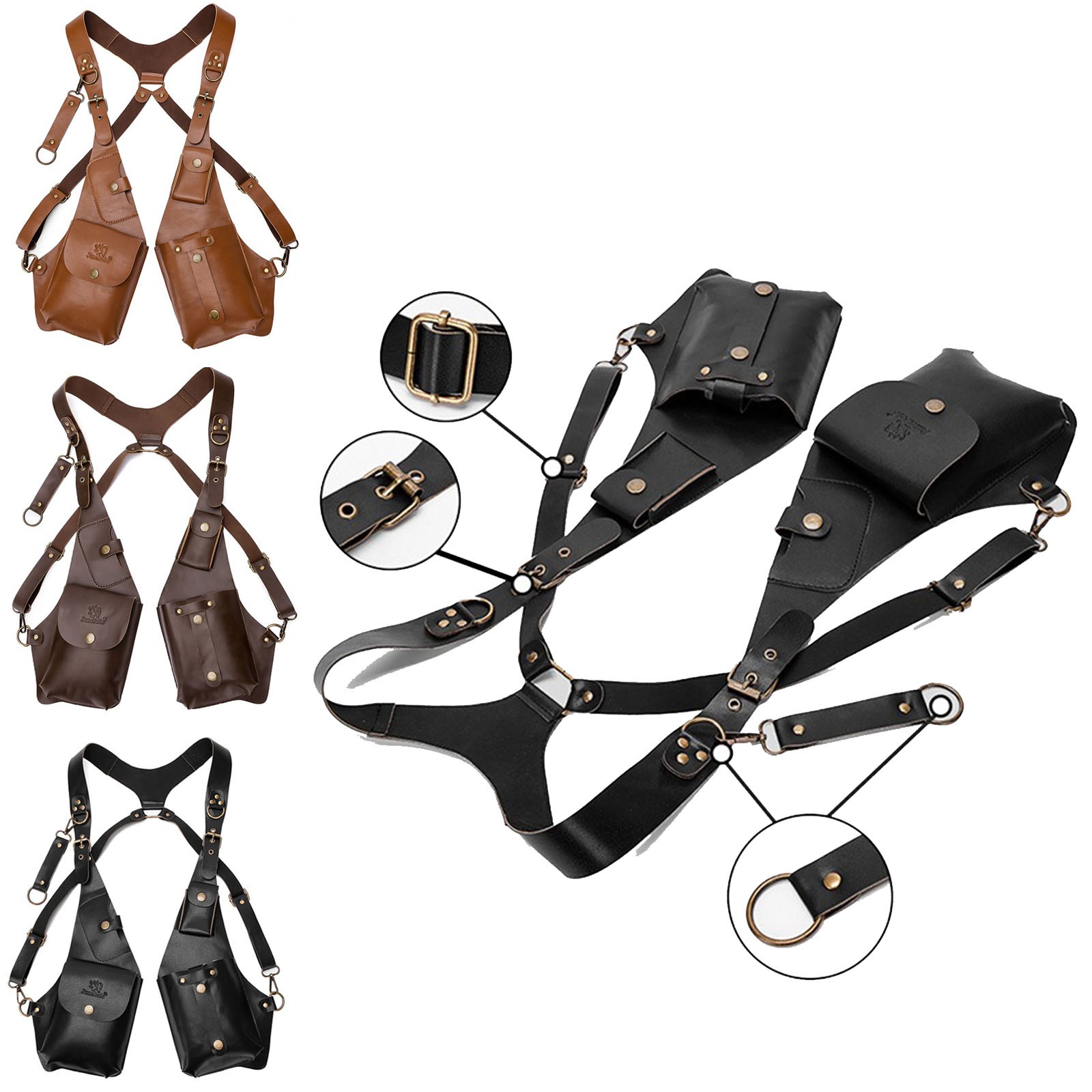 Mens Adjustable Anti-Theft Underarm Shoulder Bag PU Leather Wallet Holster Bag