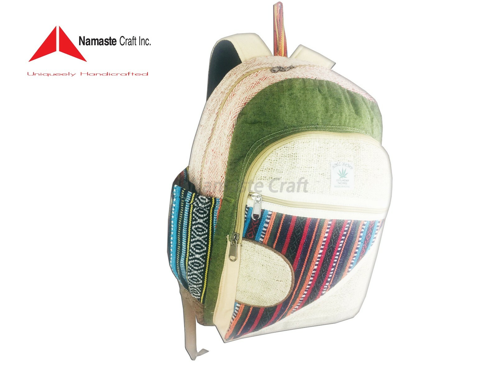 Pure Hemp Multi Pockets laptop Sleeve – Fashionable Travel backpack Nepal Made