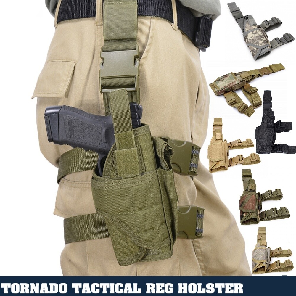 Tactical Hunting Right Handed Leg Pistol Gun Pouch Holder Drop Leg Thigh Holster
