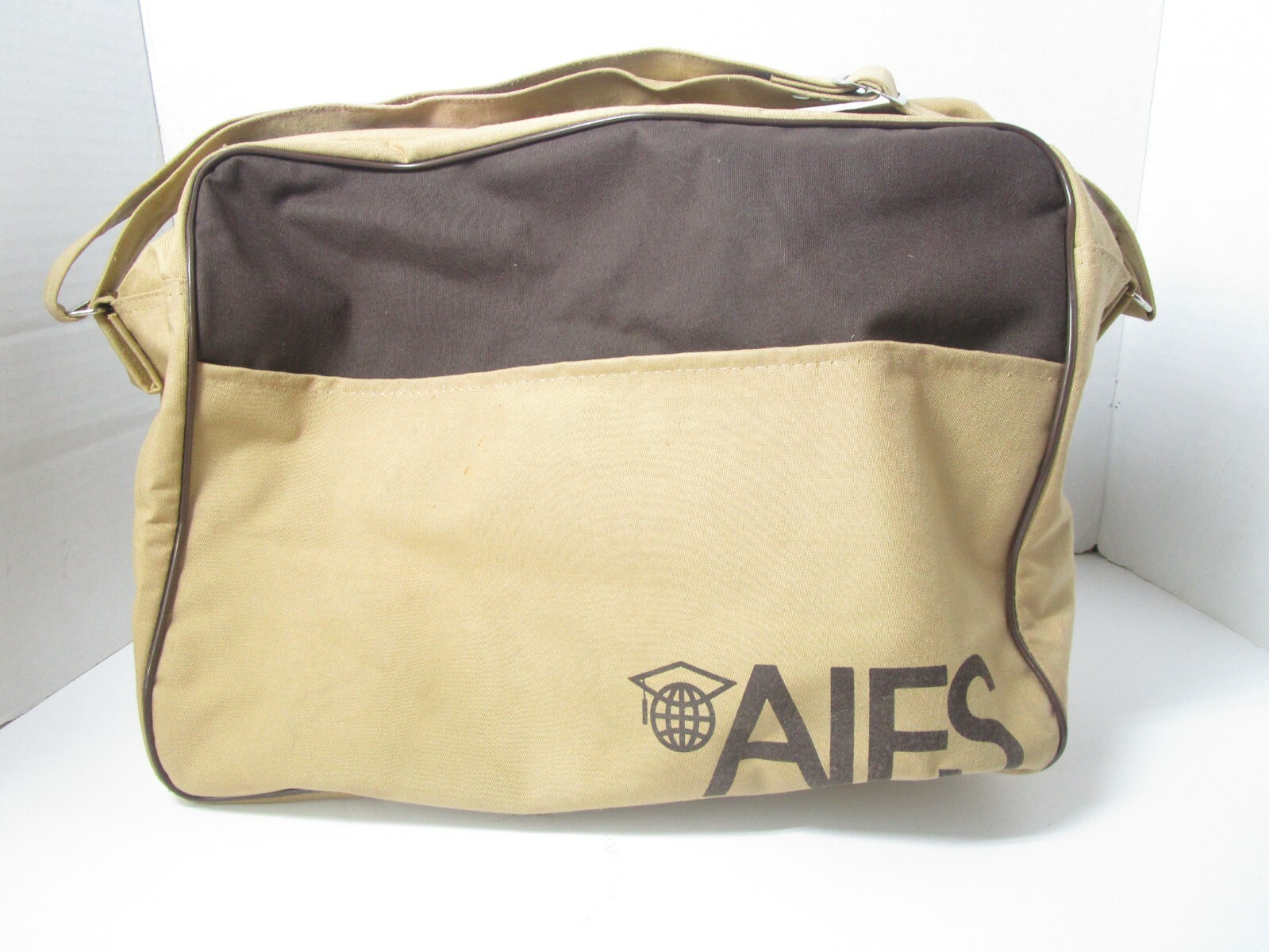 Vintage AIFS Study Abroad Satchel Bag Travel Carry Handle Personal Belongings