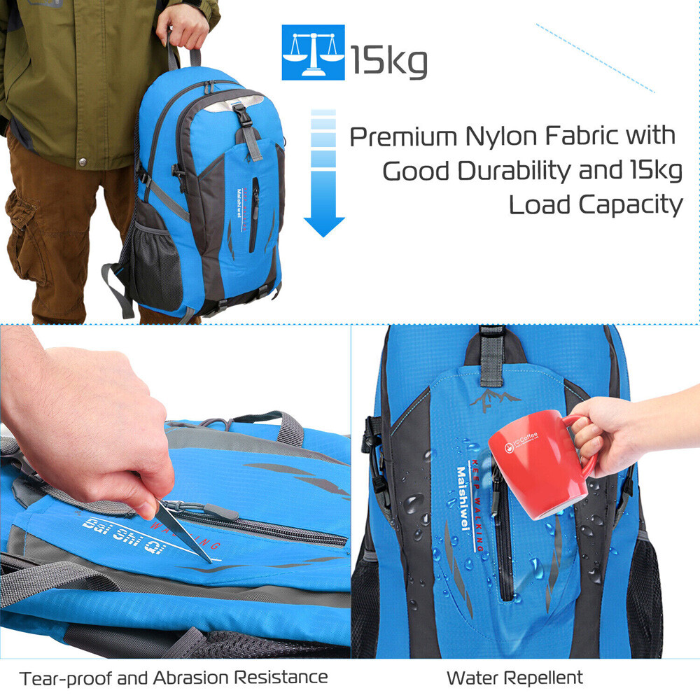 36L Nylon Travel Backpack Waterproof Outdoor Rucksack Men Camping Hiking Bag US