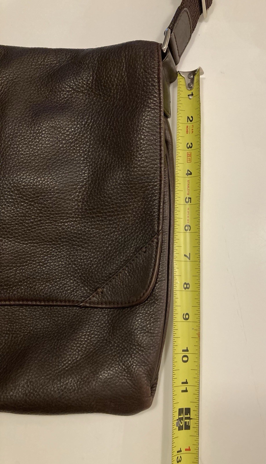 Cole Haan Brown Pebbled Soft Leather Messenger Bag