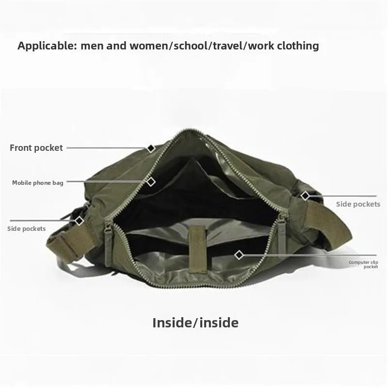 Uniqlo Multi Pocket Shoulder Bag 2 Colors Handbag For Men Messenger Bag