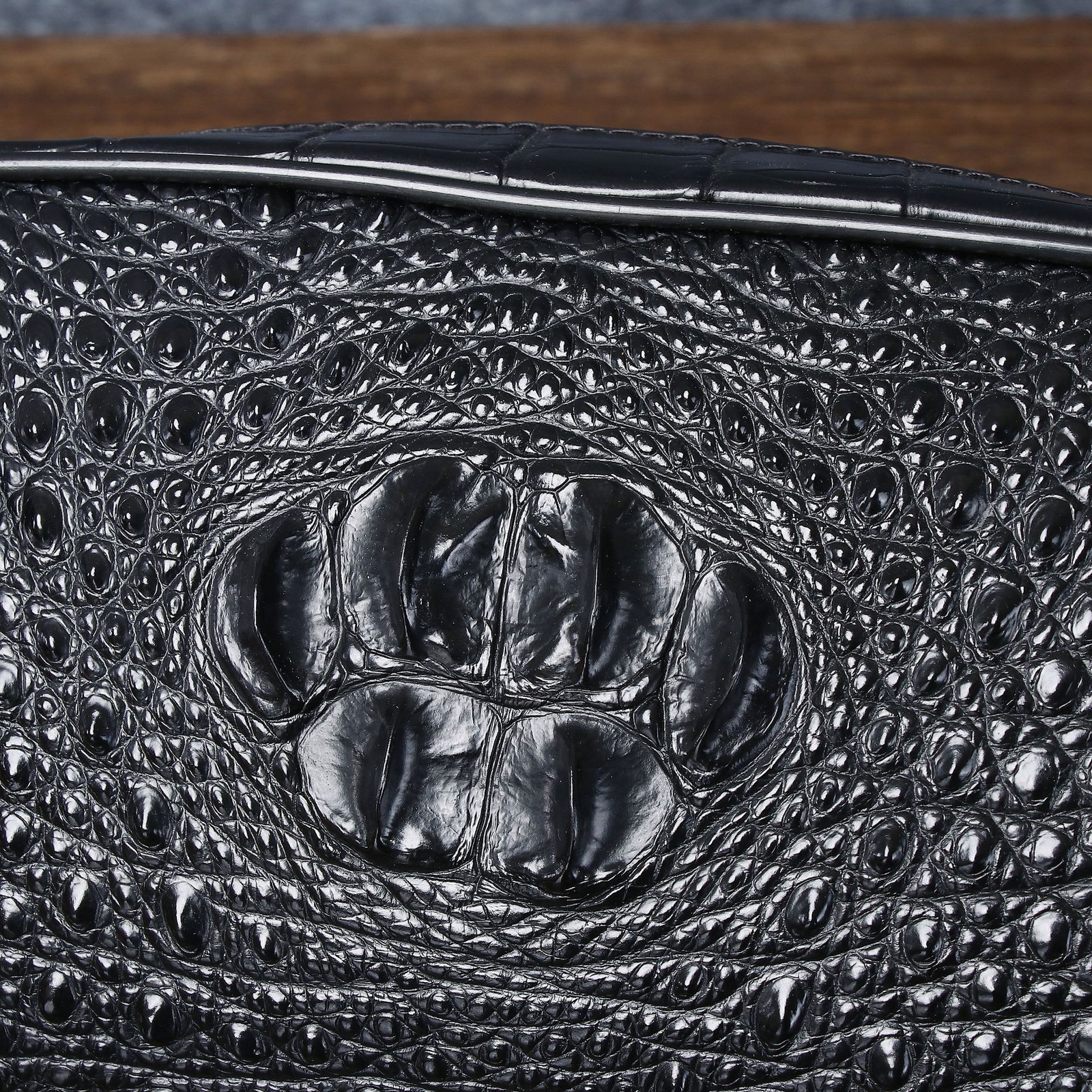 Top Cowhide Leather Men’s Clutch Bag Crocodile Pattern Zipper Handbag