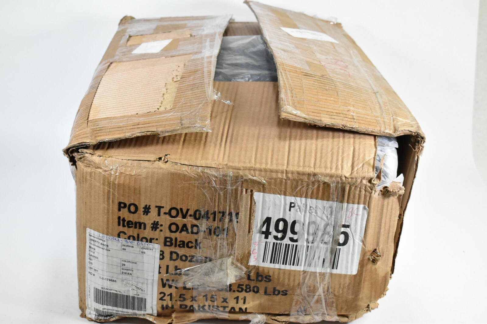17.5 x 14.5 BLACK DRAW STRING BAGS (18 DOZEN IN THE CASE)