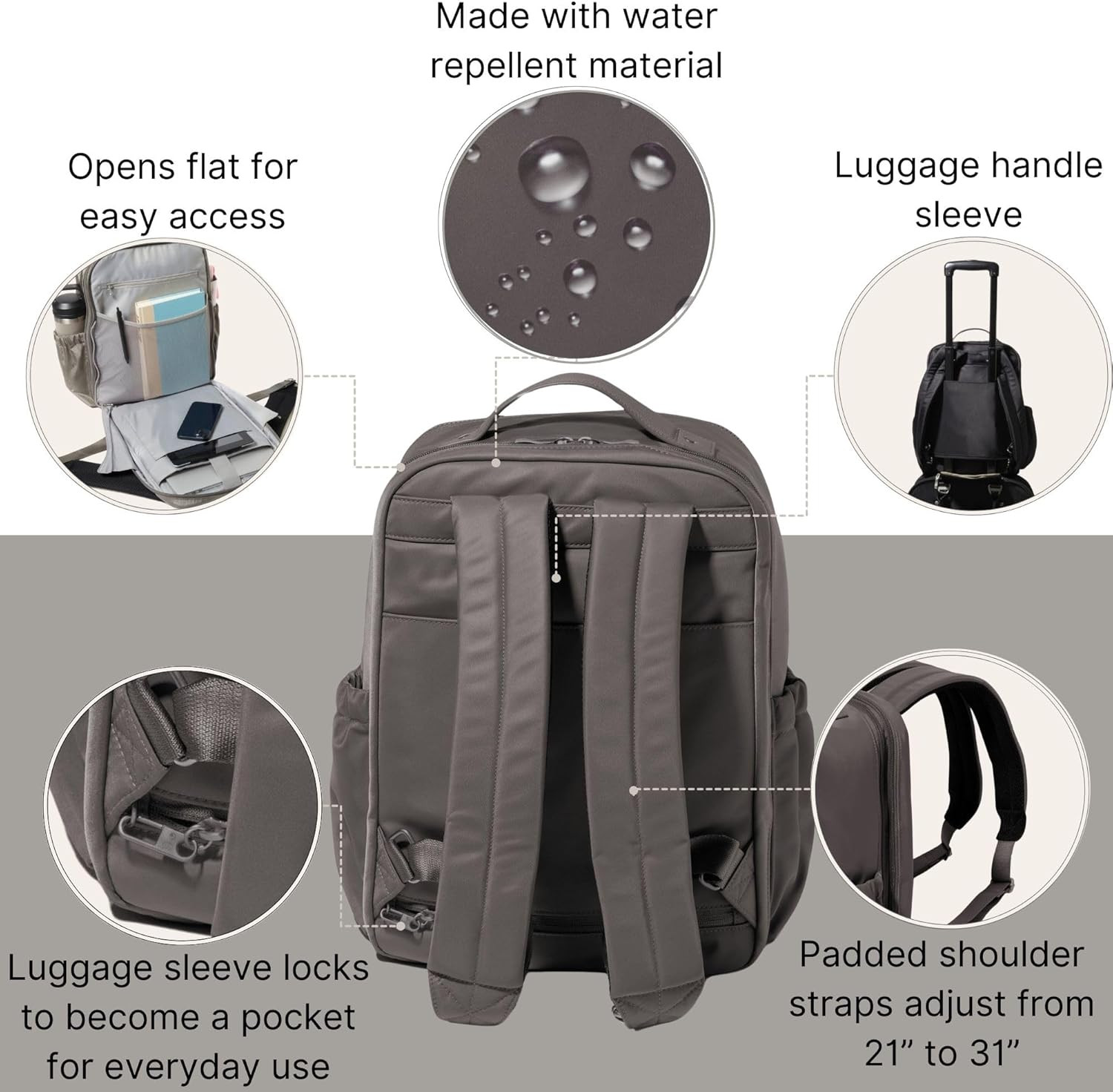 Tribeca Expandable Laptop Backpack – 15″X11″ Lightweight RFID Computer Bag for W