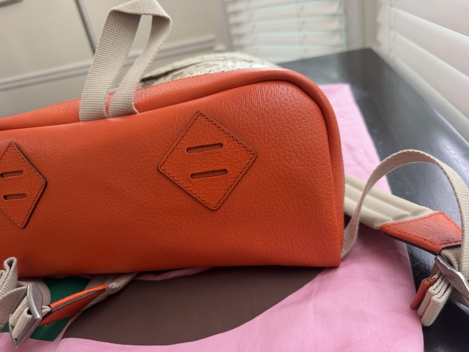 Gucci x The North Face GG Pattern Zip Backpack Beige Brown Orange