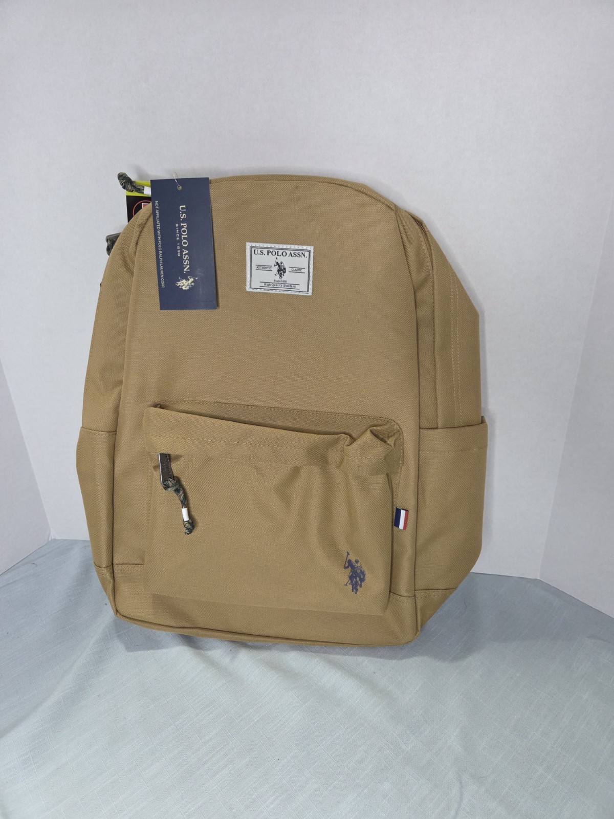 U.S. Polo Assn. Unisex 18″ Solid Core Backpack, Camel