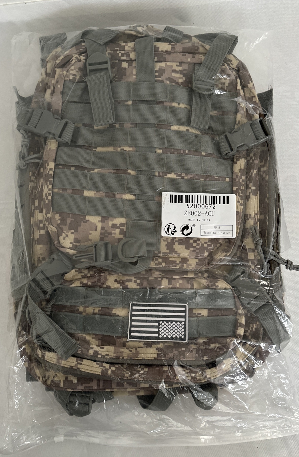 45L Military Tactical Backpack Large Army Men-Outdoor-ACU Camo-New-US Seller