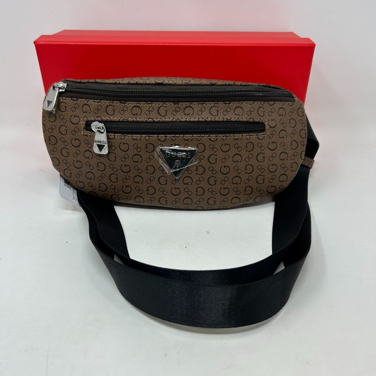 Guess Santos Travel Belt Bag With Signature Logo Pattern & Adjustable Strap