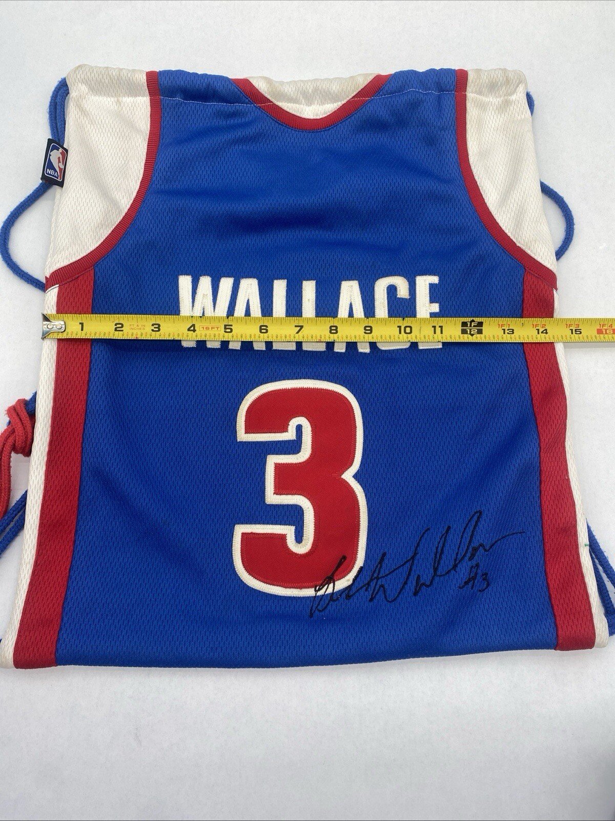 (2) WALLACE Drawstring Cinch Sacks Backpack School Tote Gym Bags Red White Blue