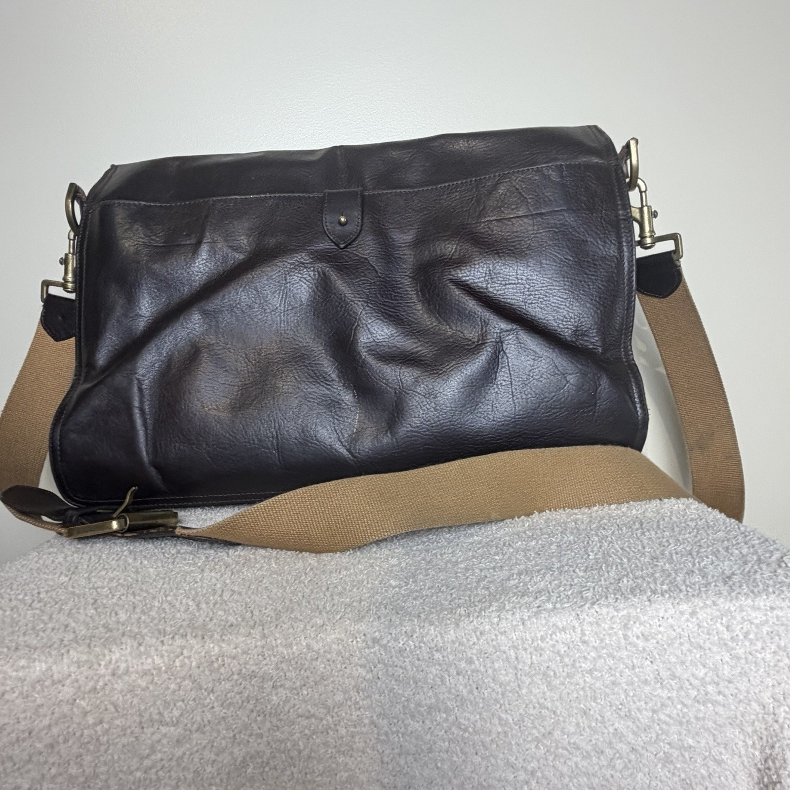 Mulberry Scotchgrain Leather Chocolate Brown Briefcase Document Case with Strap