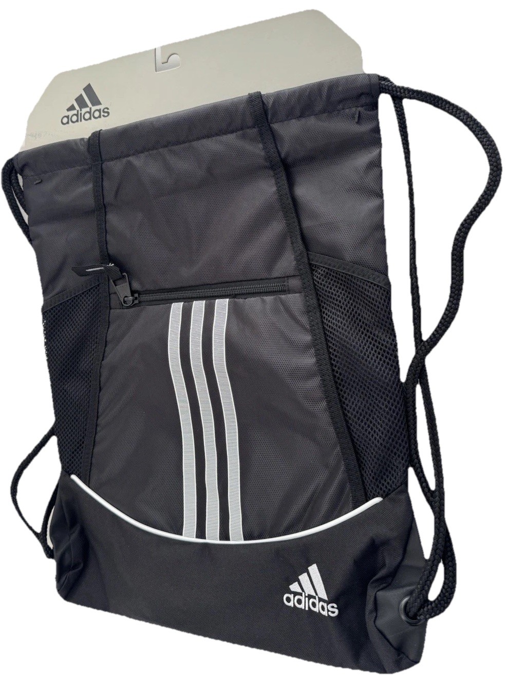 Adidas Alliance II Sackpack Black Drawstring Gym Bag Lightweight Travel