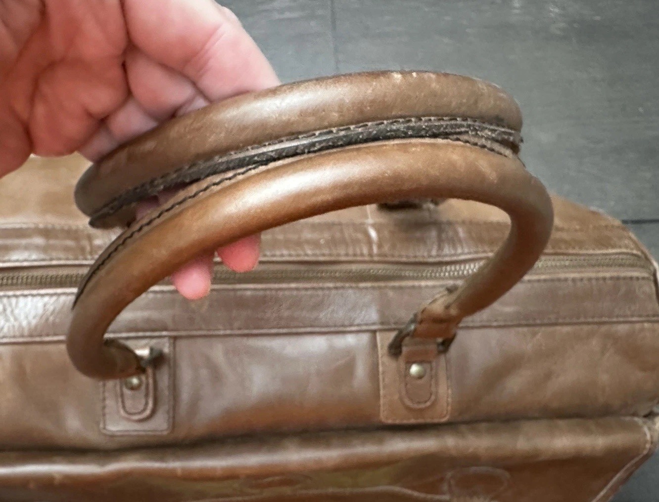 Large Full Grain Leather Duffle Bag Travel 20”
