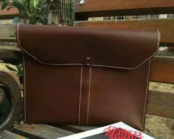 file cover pocket cow Leather Messenger bag Briefcase laptop Pouch handmade A799