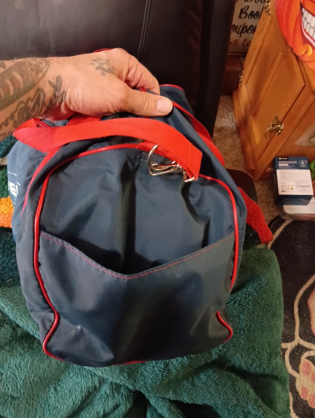 Vintage ’80s Converse Duffel Bag Blue Red White Spell Out Carroll College Rare