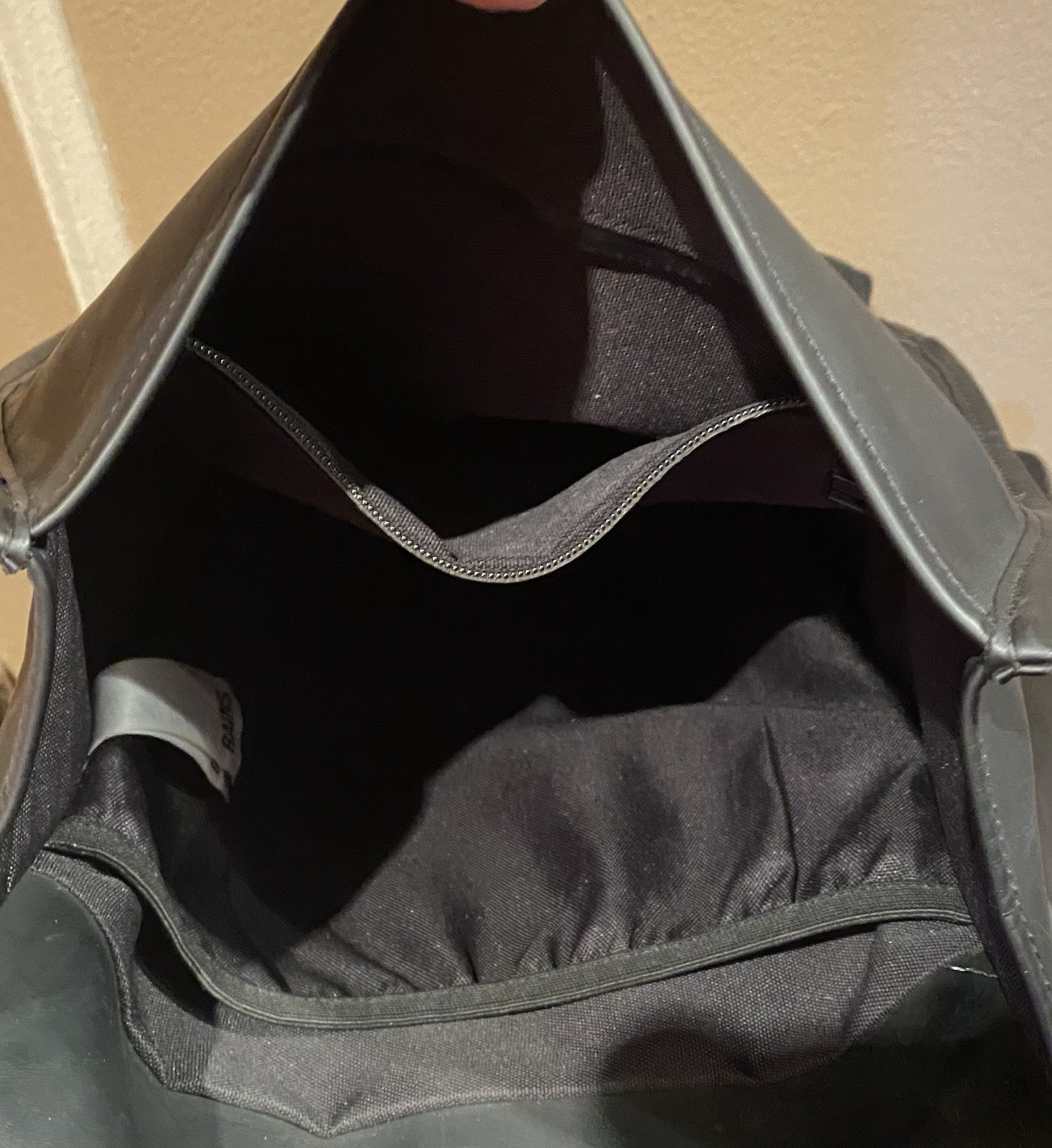 Rains Unisex Black Rubber Minimalist Laptop Backpack 19 x 12