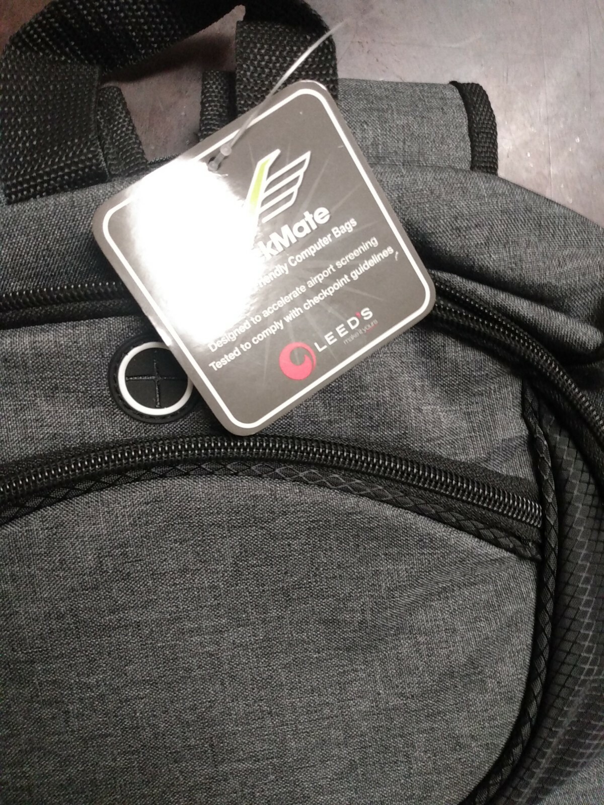 Leeds Checkmate TSA Friendly Computer Bag Gray NWT