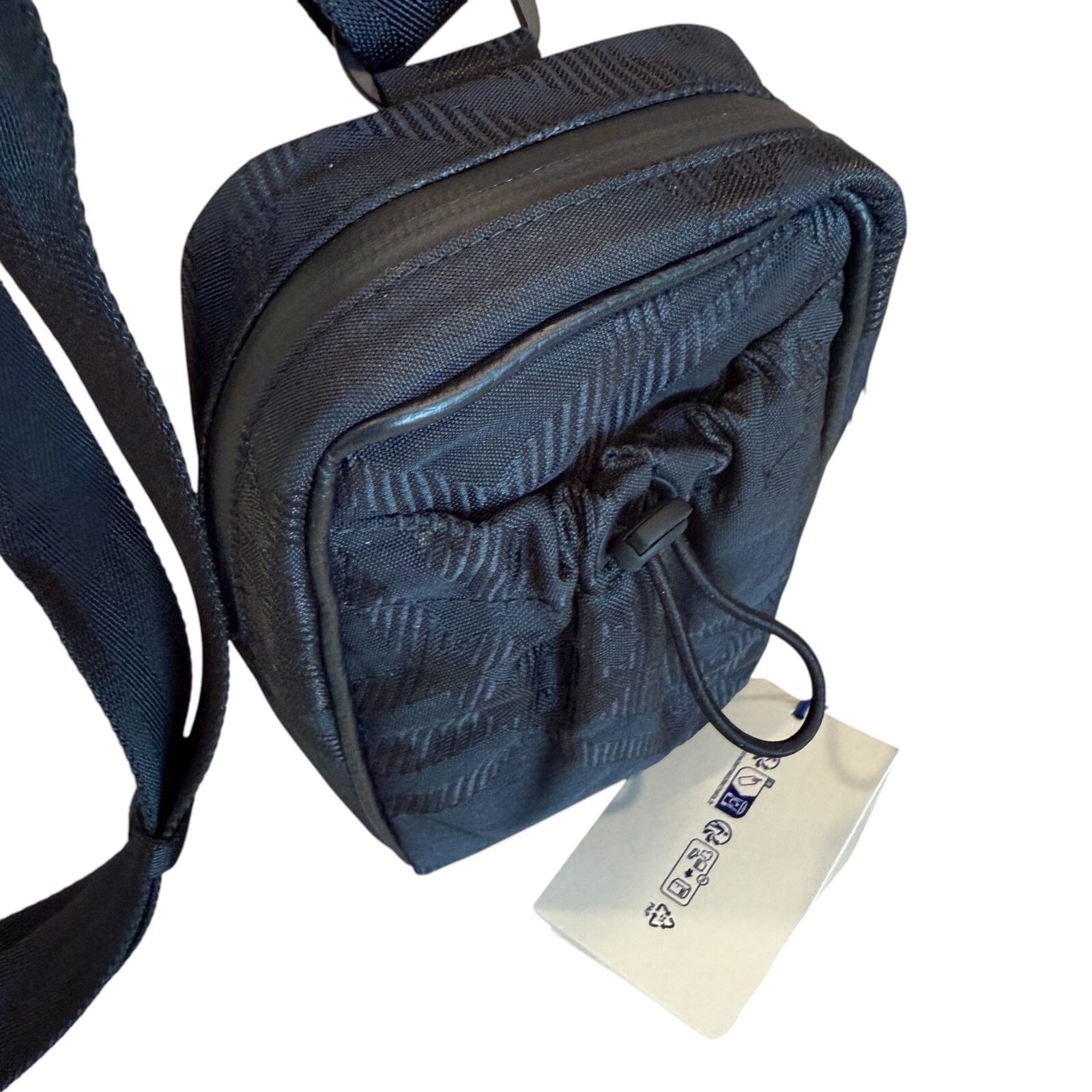 Burberry Check Black Nylon Jacquard Phone Bag