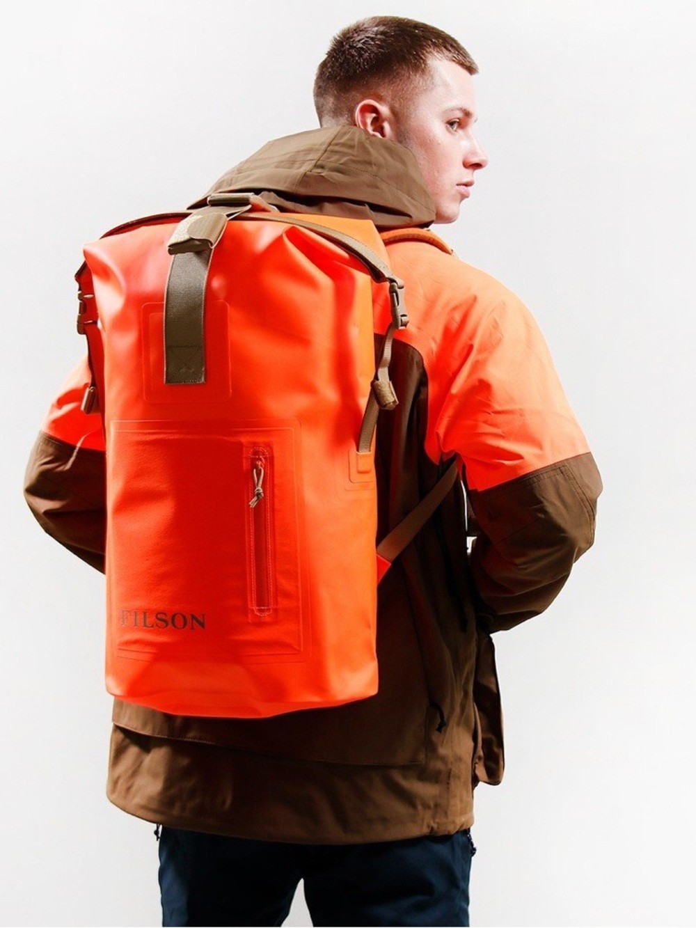 Filson – Dry Backpack Roll Top Drybag – Flame Orange bag – Waterproof TPU – NEW!