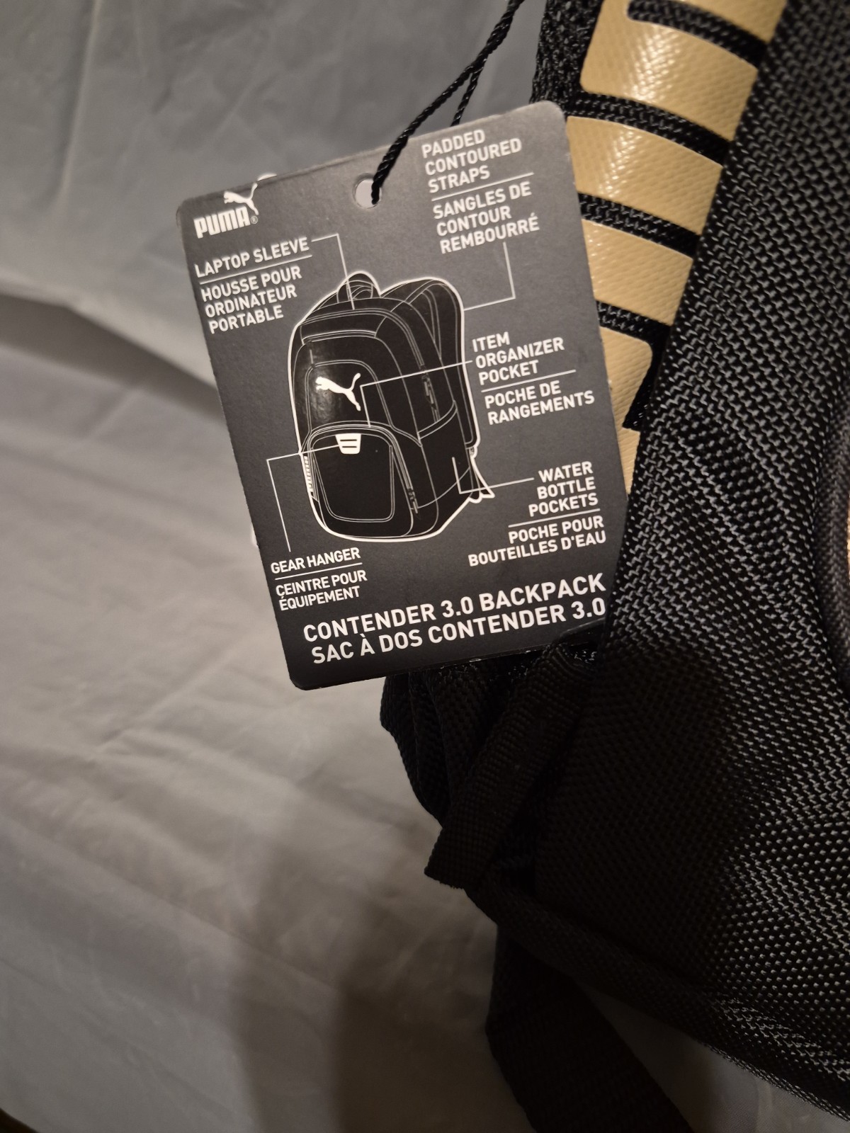 Puma Contender 3.0 Backpack Black/ Cream Color Laptop Sleeve New with Tag